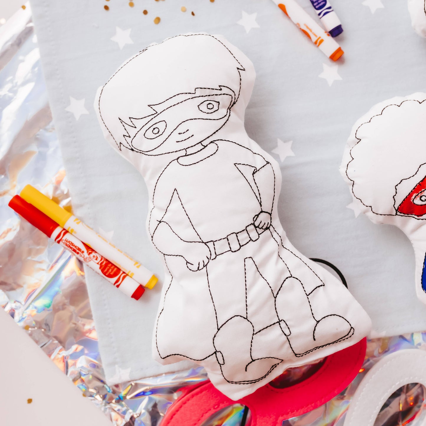 Tiny Owls Gift Co. | Superhero Doodle Pillow
