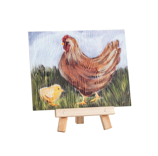 Chicken Canvas Easel Set