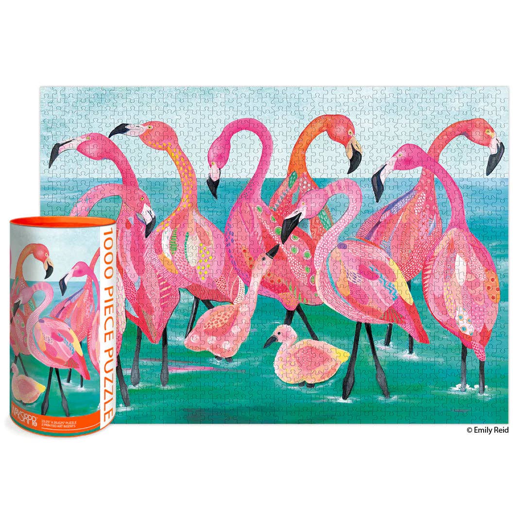 WerkShoppe | Flamingo Beach, 1000 Piece Jigsaw Puzzle