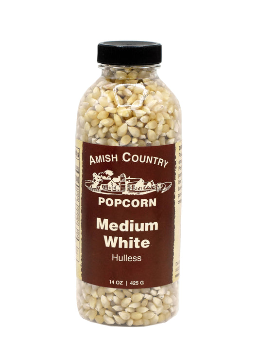 Amish Country Popcorn | 14oz Bottle of Medium White Popcorn