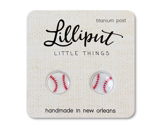Stud Earrings | Baseball