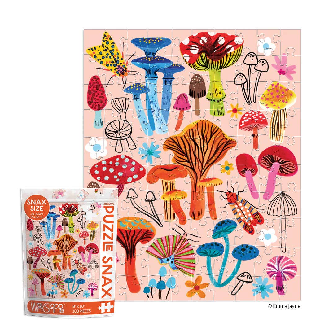WerkShoppe | Mushroom Patch, 100 Piece Jigsaw Puzzle