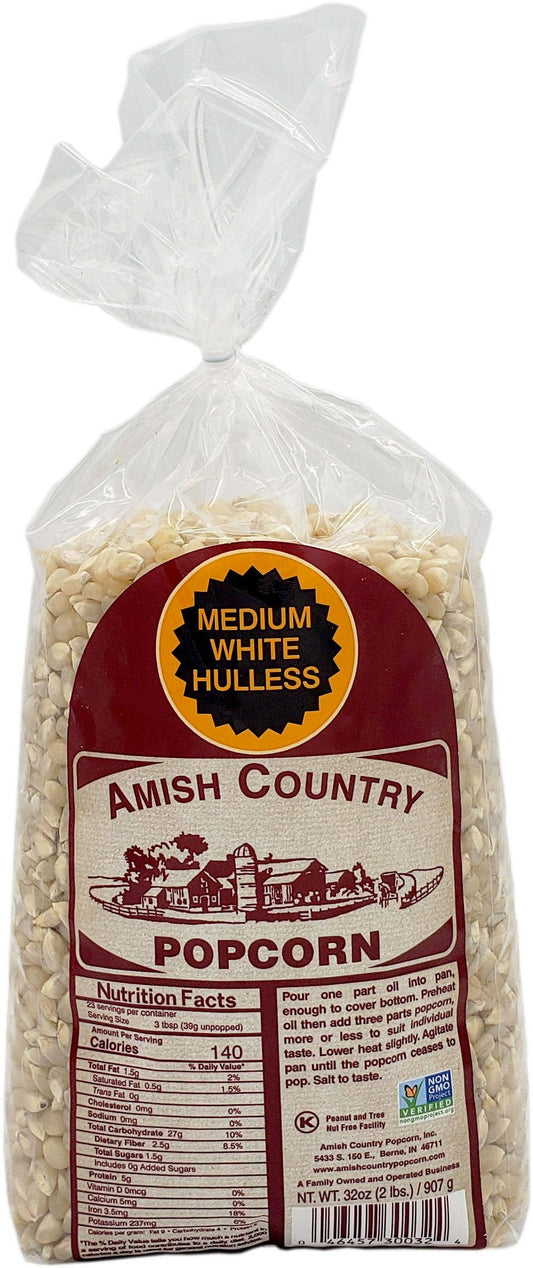 Amish Country Popcorn | 2lb Bag of Medium White Popcorn